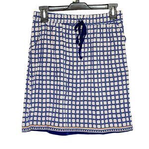 Max Studio Womens Skirt Size Medium Mini Floral Print Y2k Retro Blue Drawstring
